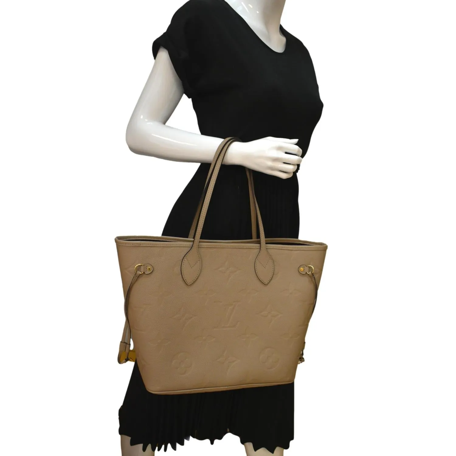 LOUIS VUITTON Neverfull MM Monogram Leather Tote Bag Tourterelle - New Year Deals