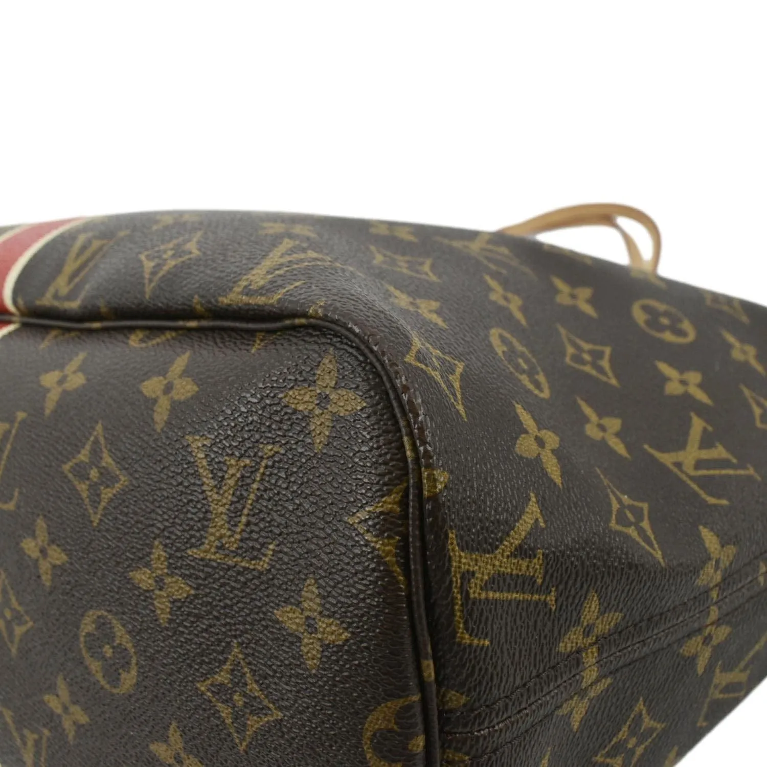 LOUIS VUITTON Neverfull My LV Heritage Monogram Canvas Tote Bag Red