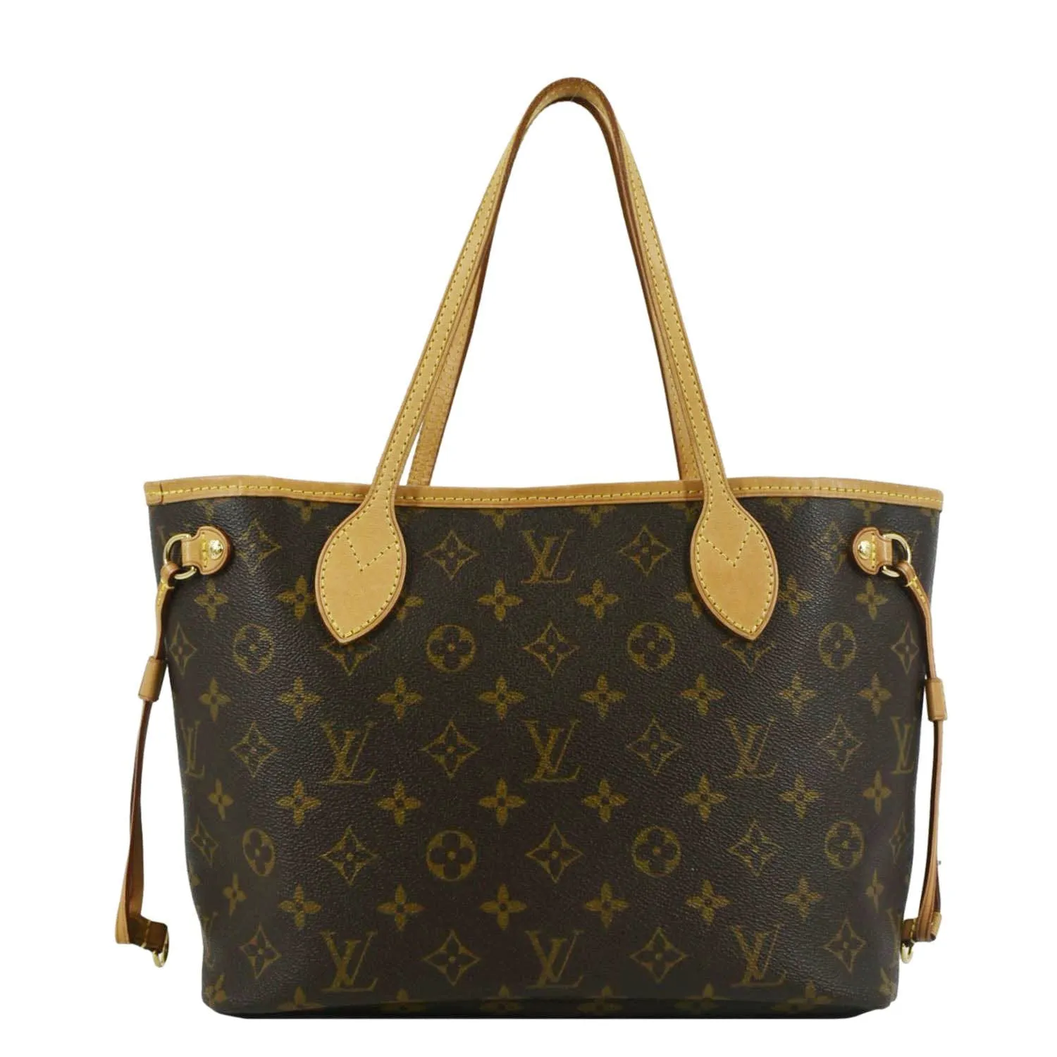 LOUIS VUITTON Neverfull PM Monogram Canvas Tote Bag Brown