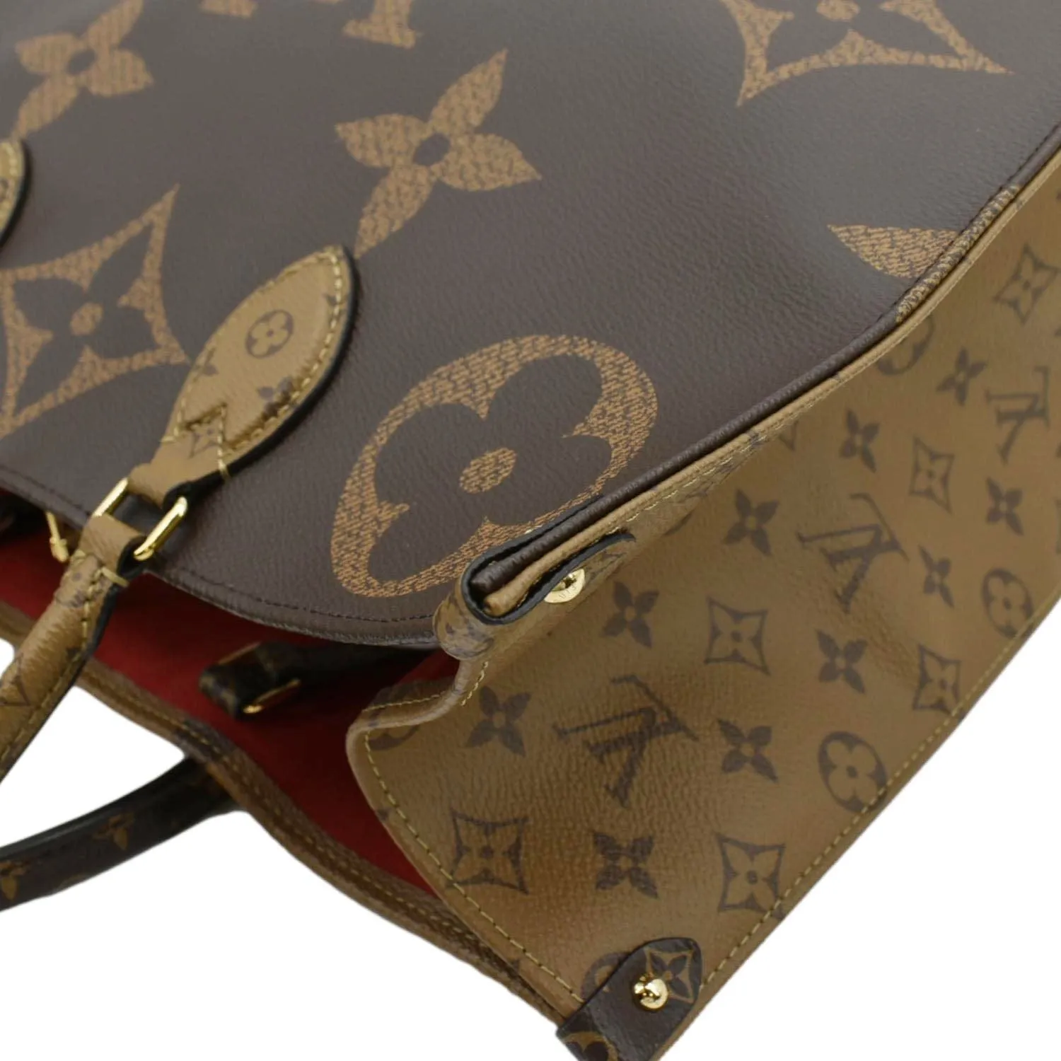 LOUIS VUITTON Onthego GM Giant Monogram Canvas Tote Shoulder Bag Brown