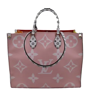 LOUIS VUITTON Onthego GM Limited Edition Giant Monogram Tote Bag Rouge Rose