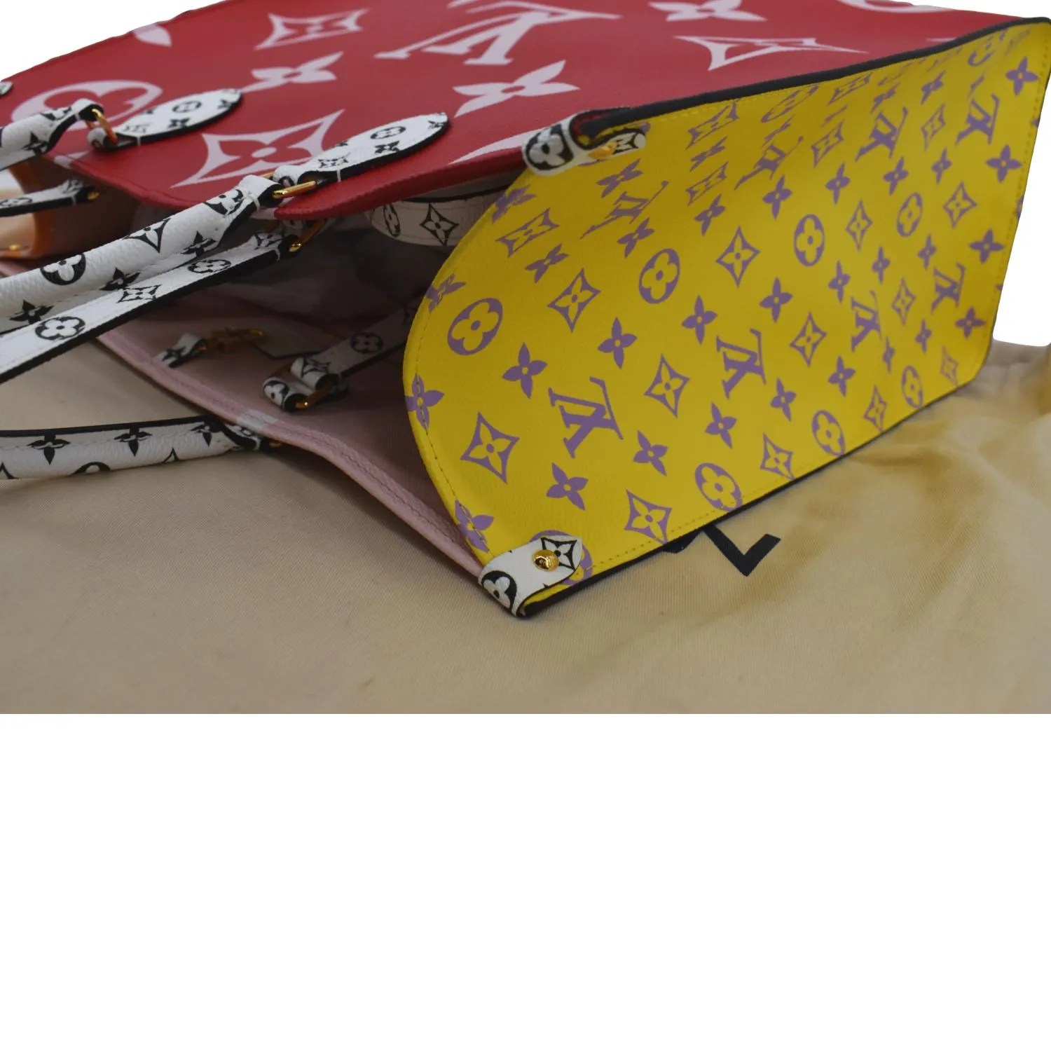 LOUIS VUITTON Onthego GM Limited Edition Giant Monogram Tote Bag Rouge Rose