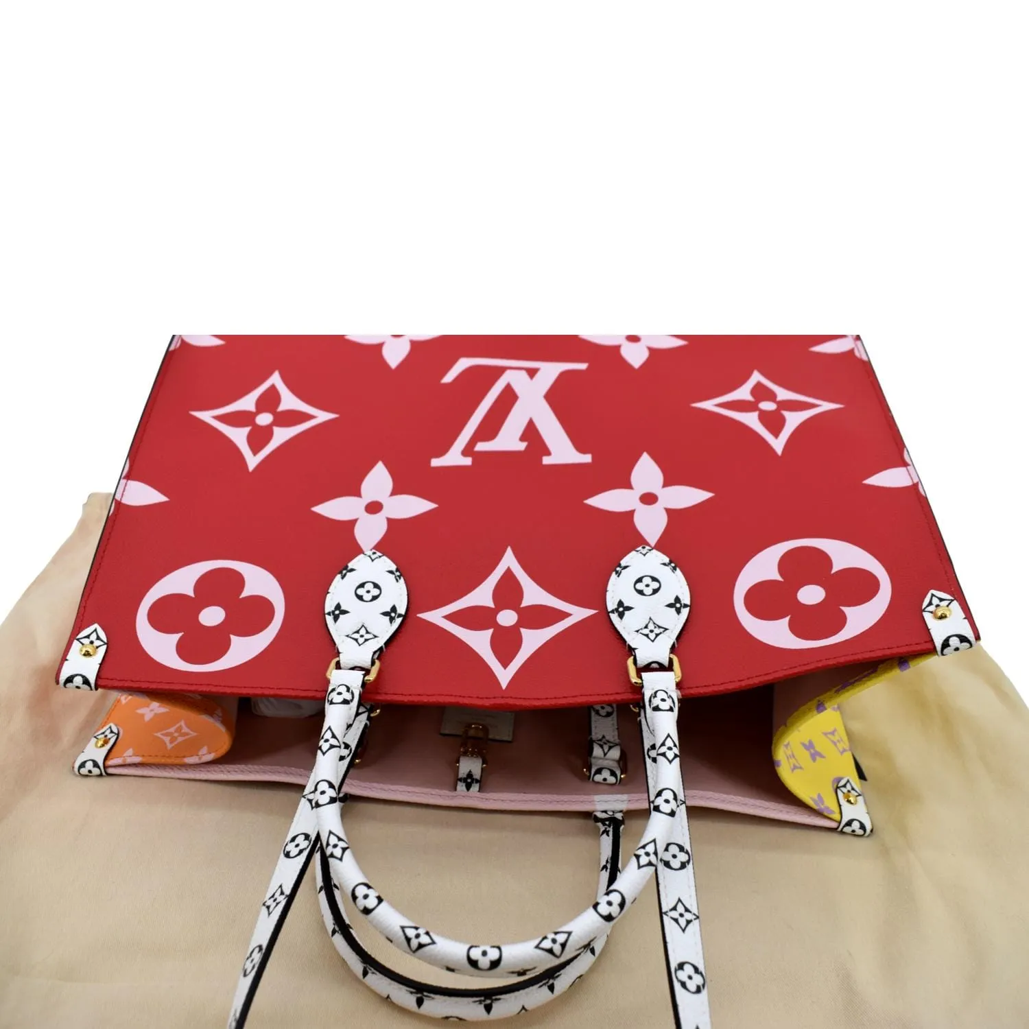 LOUIS VUITTON Onthego GM Limited Edition Giant Monogram Tote Bag Rouge Rose