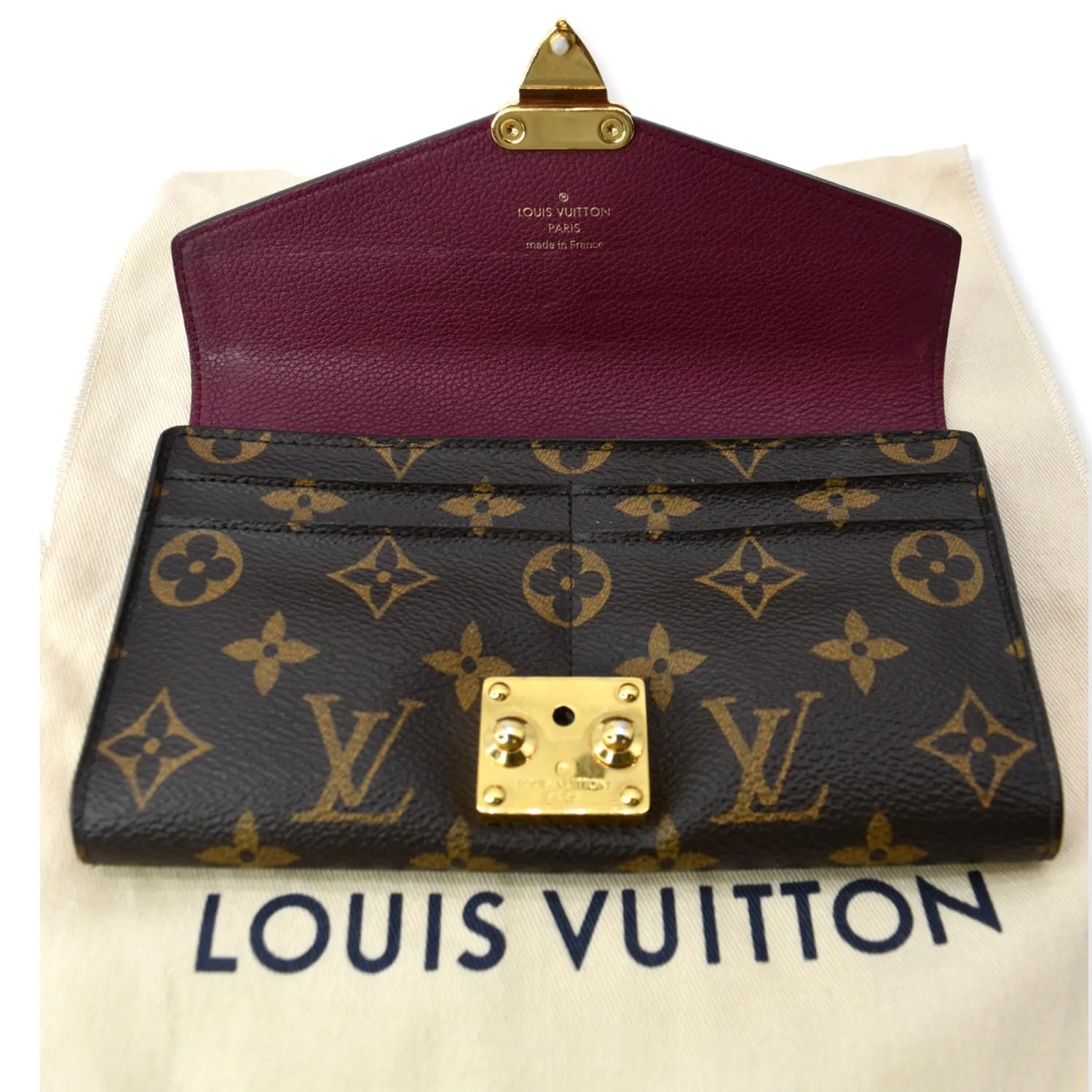 LOUIS VUITTON Pallas Monogram Canvas Wallet Brown