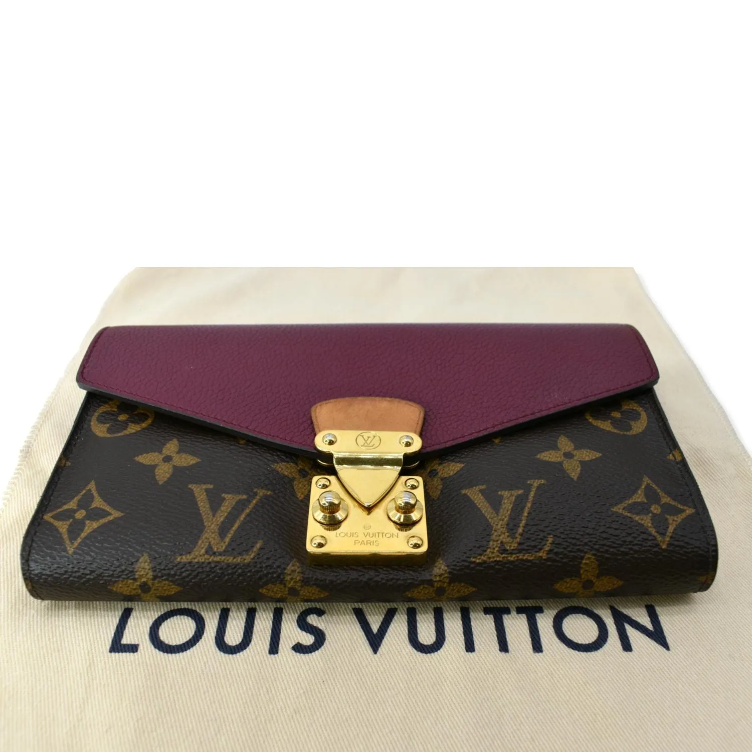 LOUIS VUITTON Pallas Monogram Canvas Wallet Brown