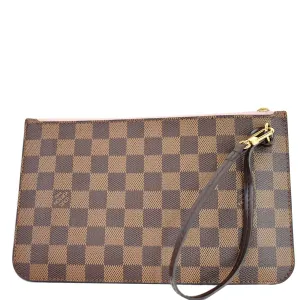LOUIS VUITTON Pochette Wristlet Pouch Damier Ebene Neverfull MM Brown