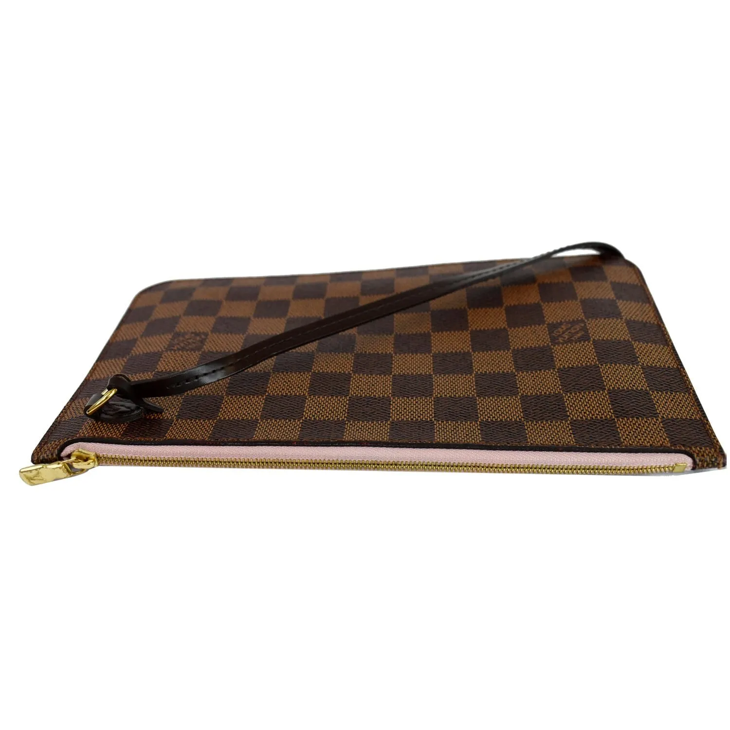 LOUIS VUITTON Pochette Wristlet Pouch Damier Ebene Neverfull MM Brown