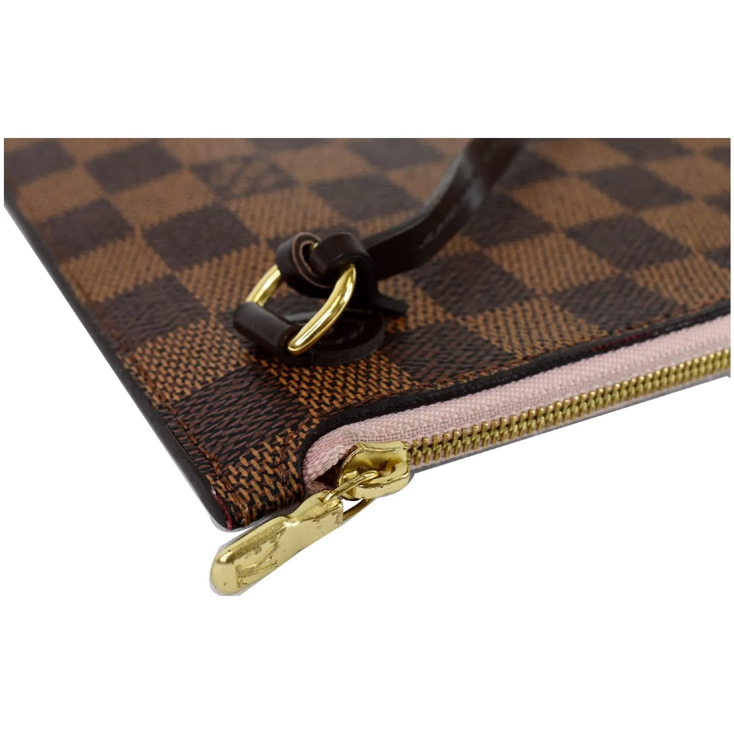 LOUIS VUITTON Pochette Wristlet Pouch Damier Ebene Neverfull MM Brown