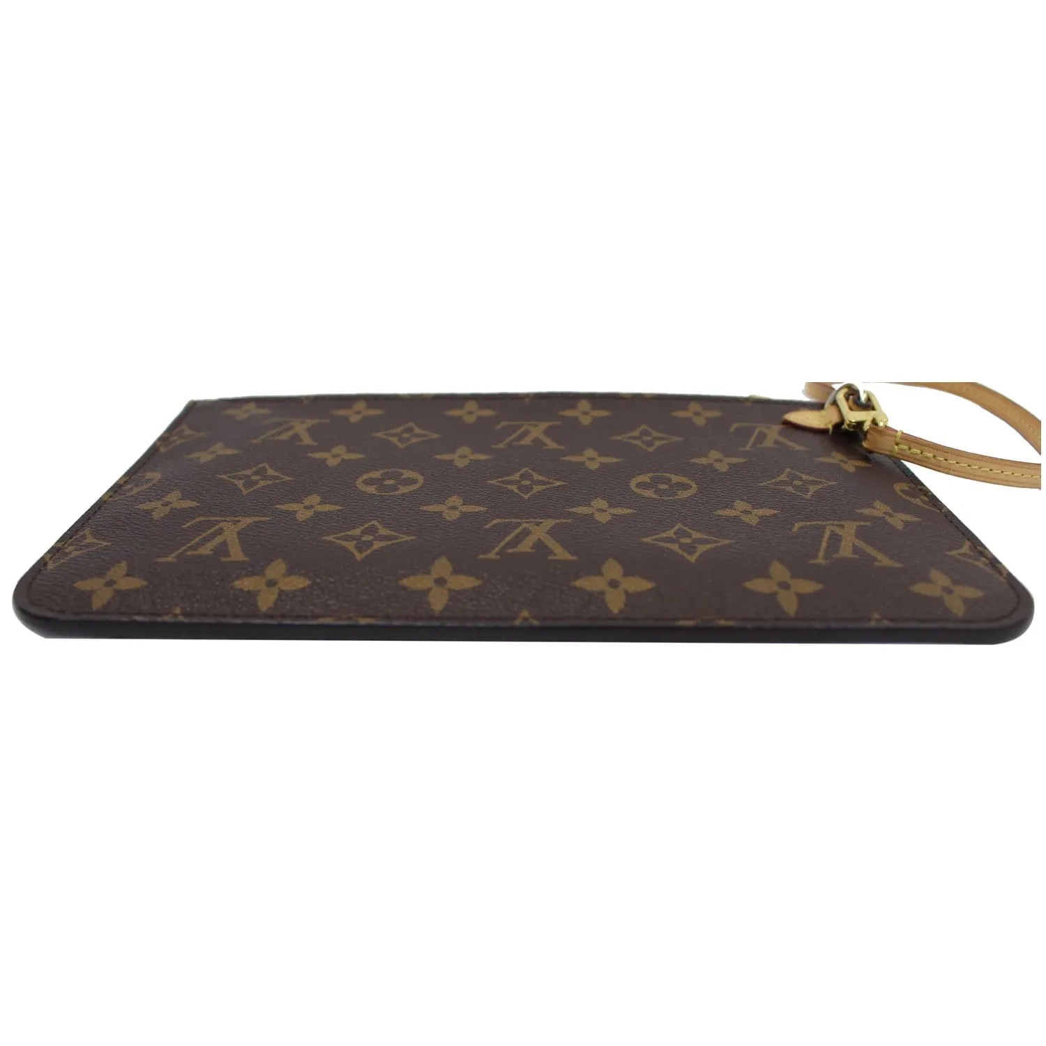 LOUIS VUITTON Pochette Wristlet Pouch Monogram Canvas Neverfull MM Brown