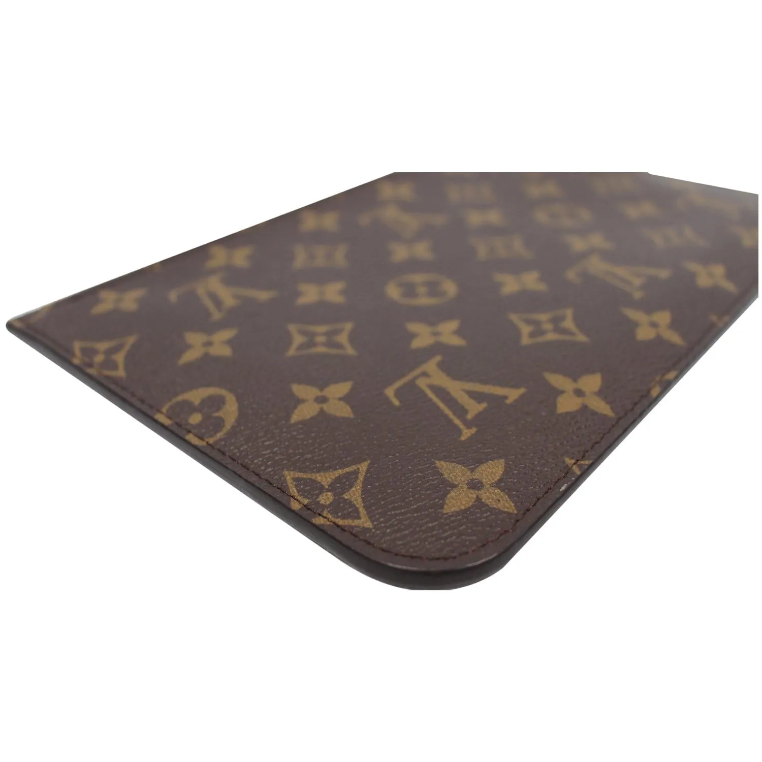 LOUIS VUITTON Pochette Wristlet Pouch Monogram Canvas Neverfull MM Brown
