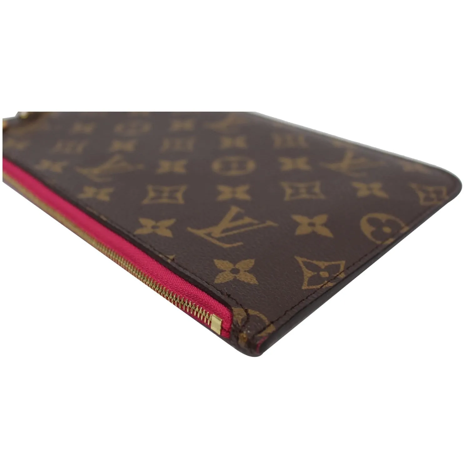 LOUIS VUITTON Pochette Wristlet Pouch Monogram Canvas Neverfull MM Brown