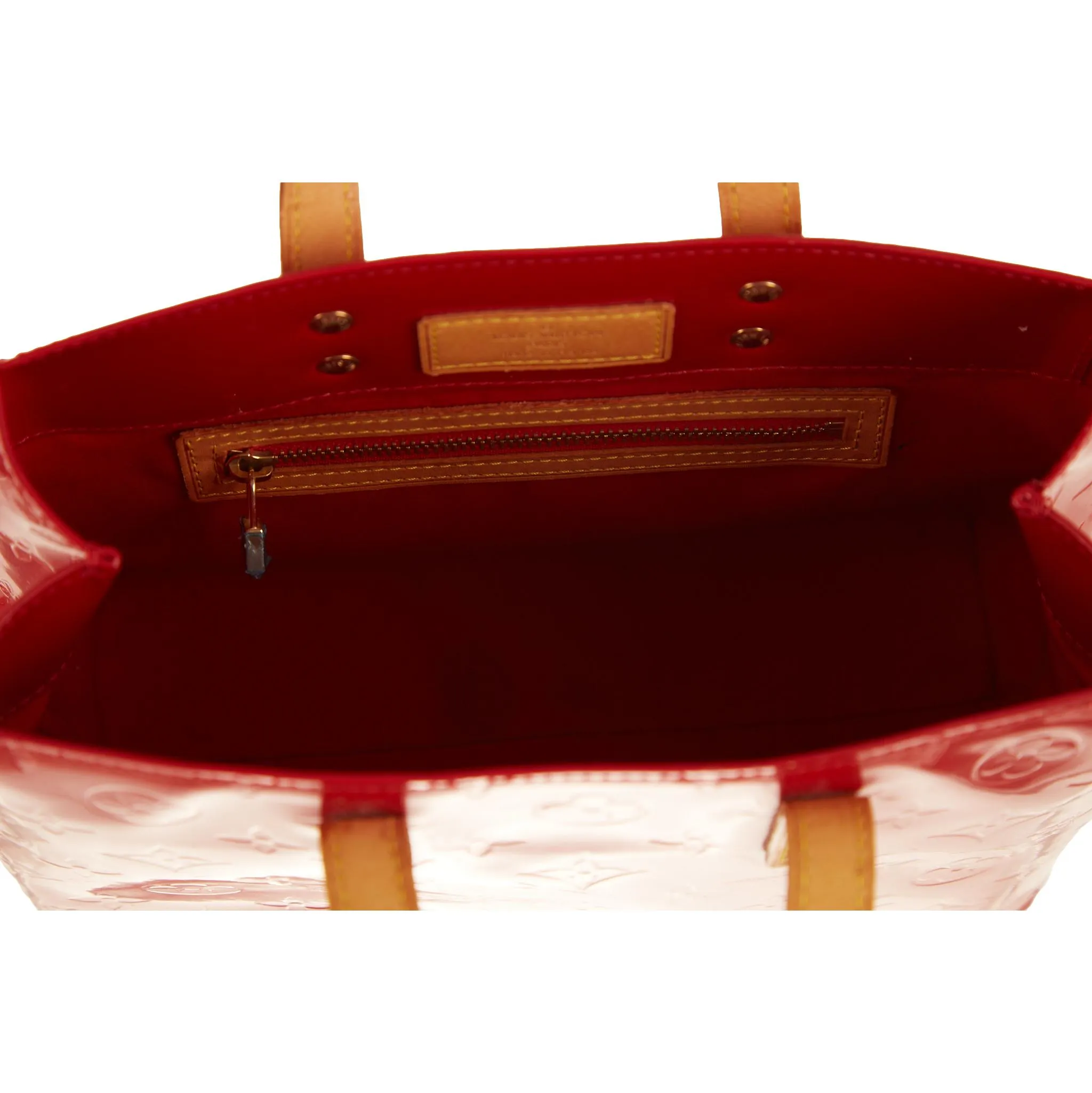 Louis Vuitton Red Monogram Vernis Top Handle Bag