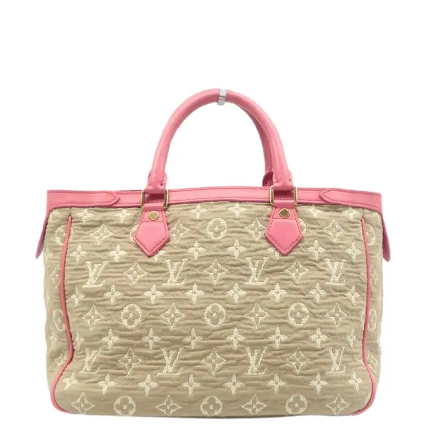 LOUIS VUITTON Sabbia Cabas MM Monogram Jacquard Tote Bag Pink
