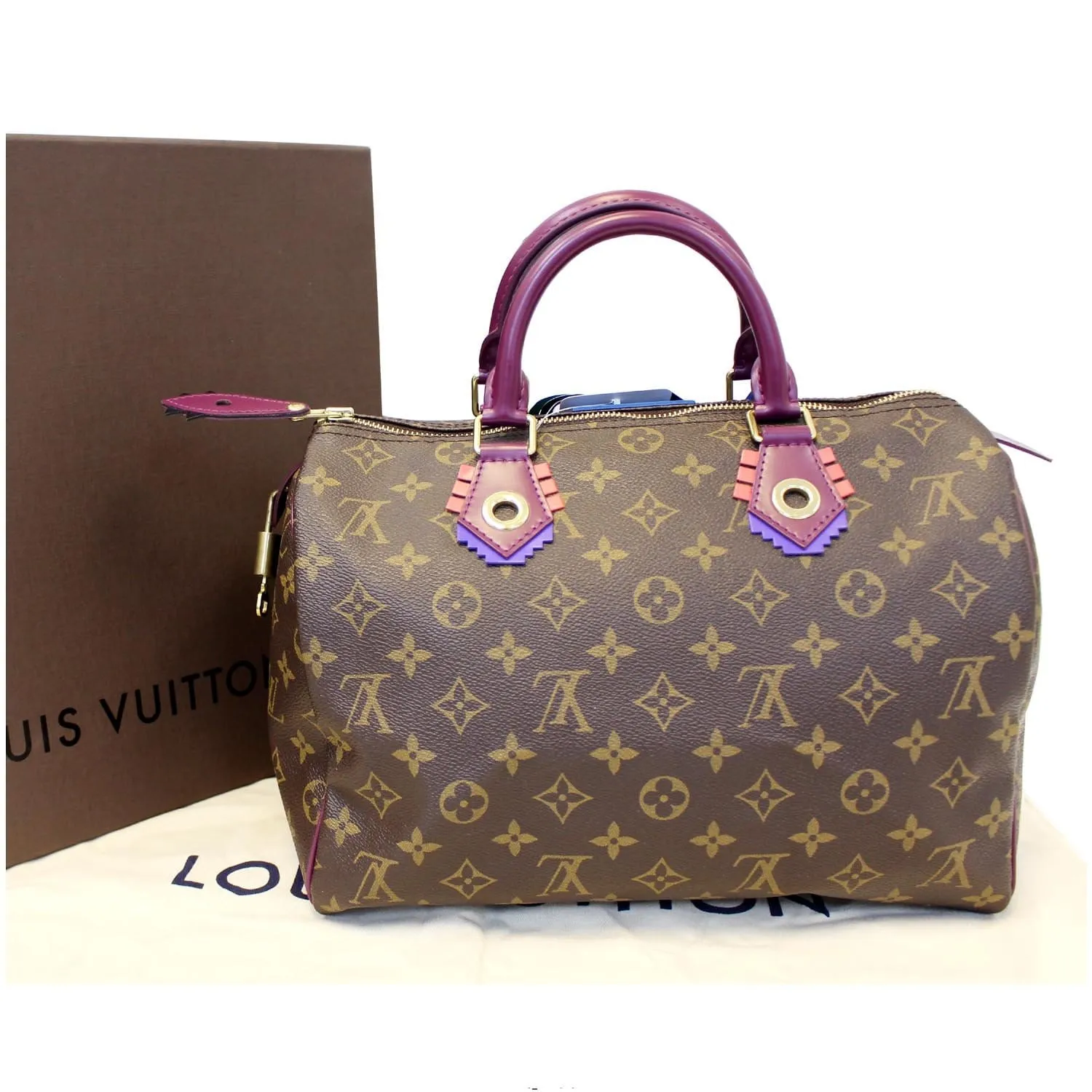 LOUIS VUITTON Totem Speedy 30 Monogram Canvas Satchel Bag