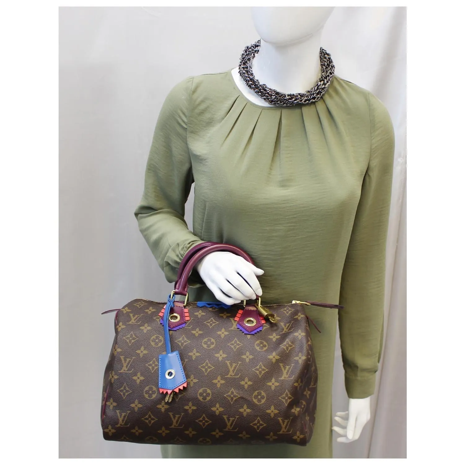 LOUIS VUITTON Totem Speedy 30 Monogram Canvas Satchel Bag