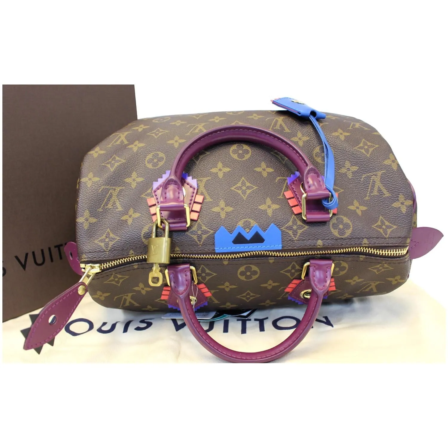 LOUIS VUITTON Totem Speedy 30 Monogram Canvas Satchel Bag