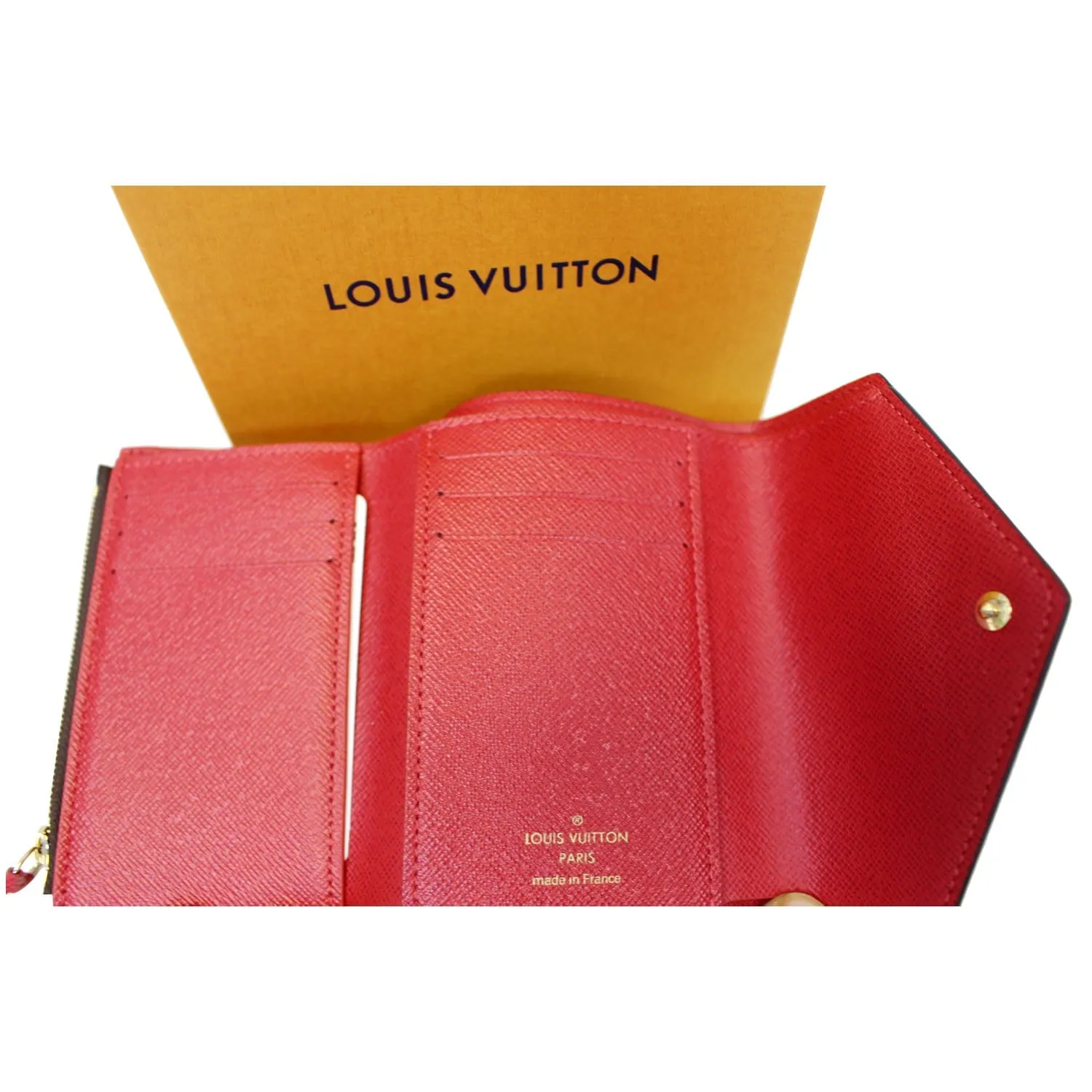 Louis Vuitton Victorine Damier Ebene Embroidery Wallet Brown