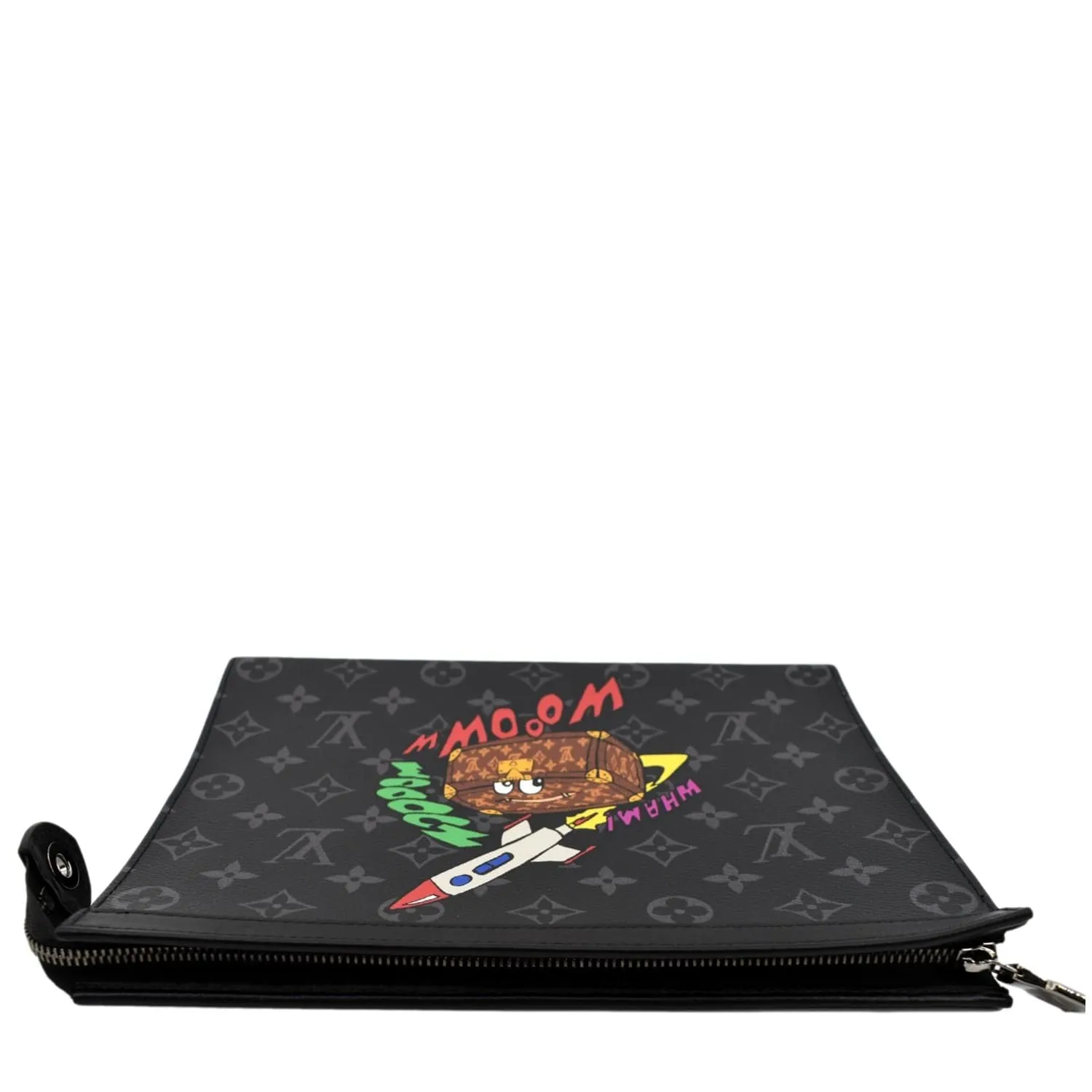 LOUIS VUITTON Voyage MM Monogram Eclipse Pochette Bag Black