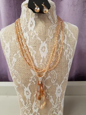 Lovely Amber Teardrop Crystal