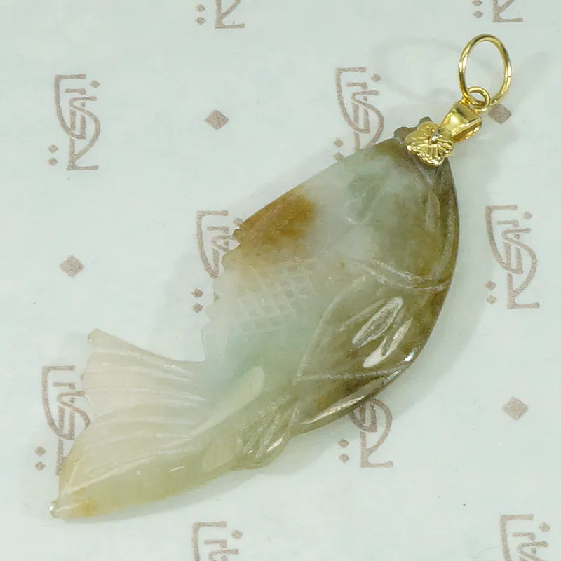 Lovely Carved Jade Fish Pendant