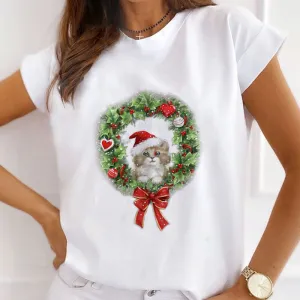 Lovely Christmas White T-Shirt O