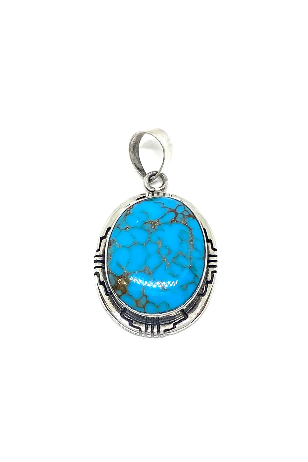 Lovely Morenci Turquoise Oval Pendant