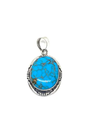Lovely Morenci Turquoise Oval Pendant