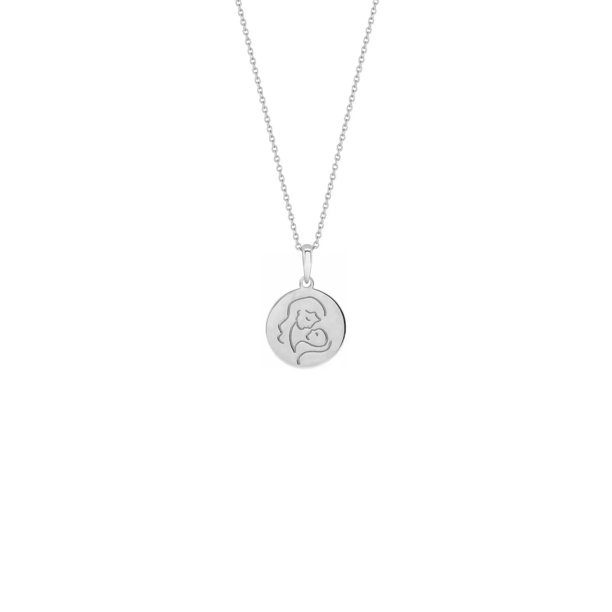 Lovely Mother with Baby Medallion Necklace