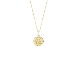 Lovely Mother with Baby Medallion Necklace