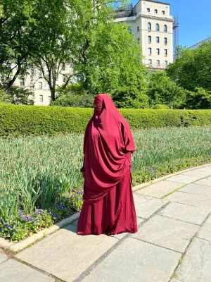 Luxury 2 pieces jilbabs - Maroon