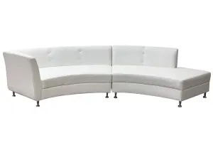 LUXURY 2PC SEMI-BACK SOFA - WHITE