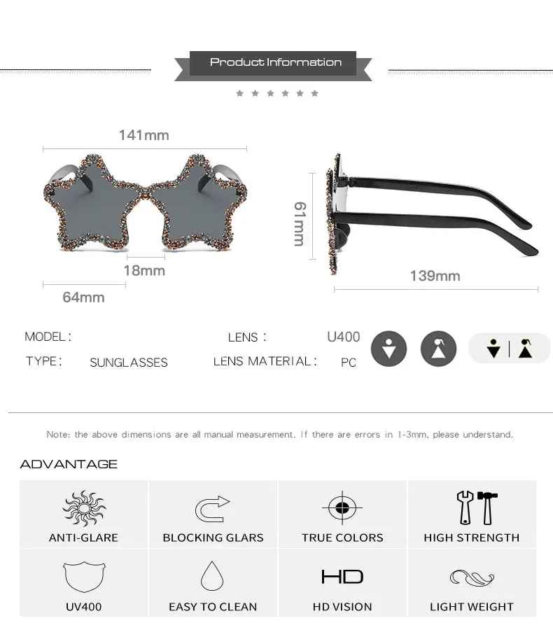 Luxury Diamond Star Shape Sunglasses