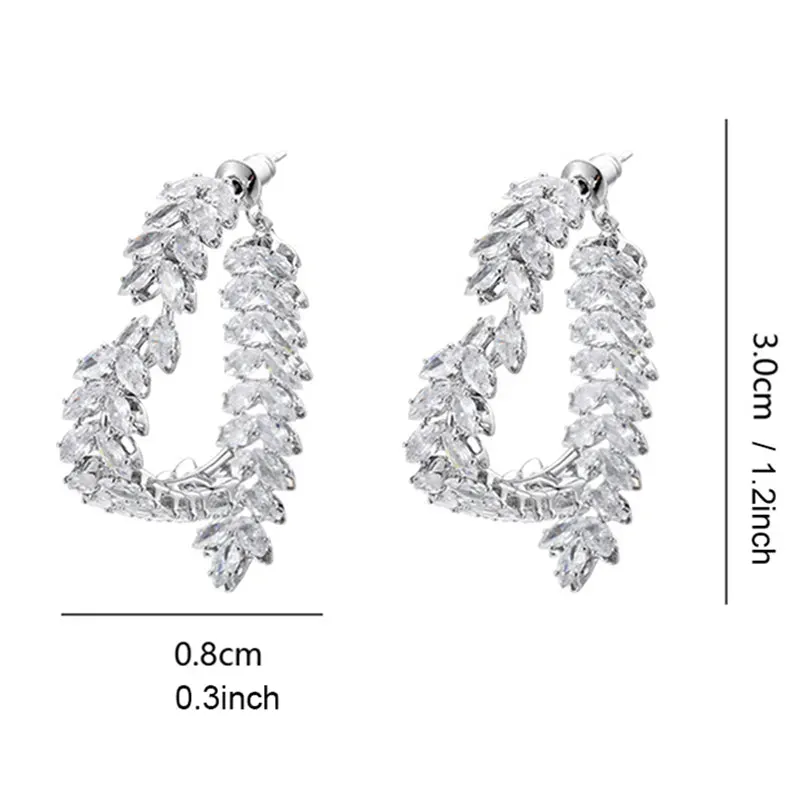 Luxury Heart-Shaped Leaf Earrings for Women
