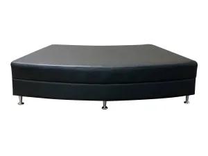 LUXURY QTR CIRCLE OTTOMAN - BLACK