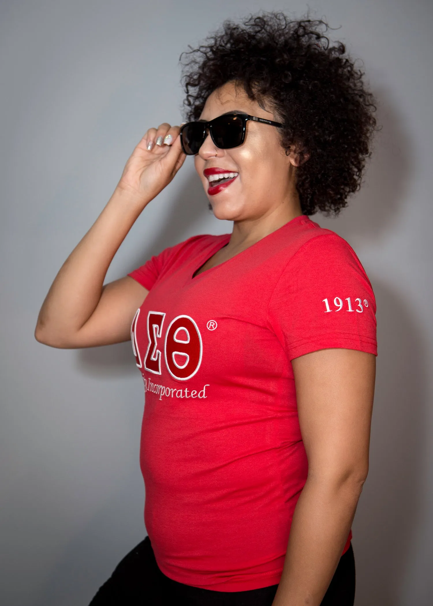 Luxury V-Neck Tee Red