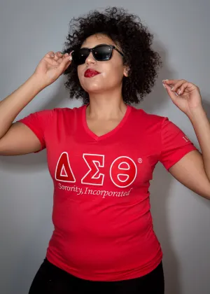 Luxury V-Neck Tee Red