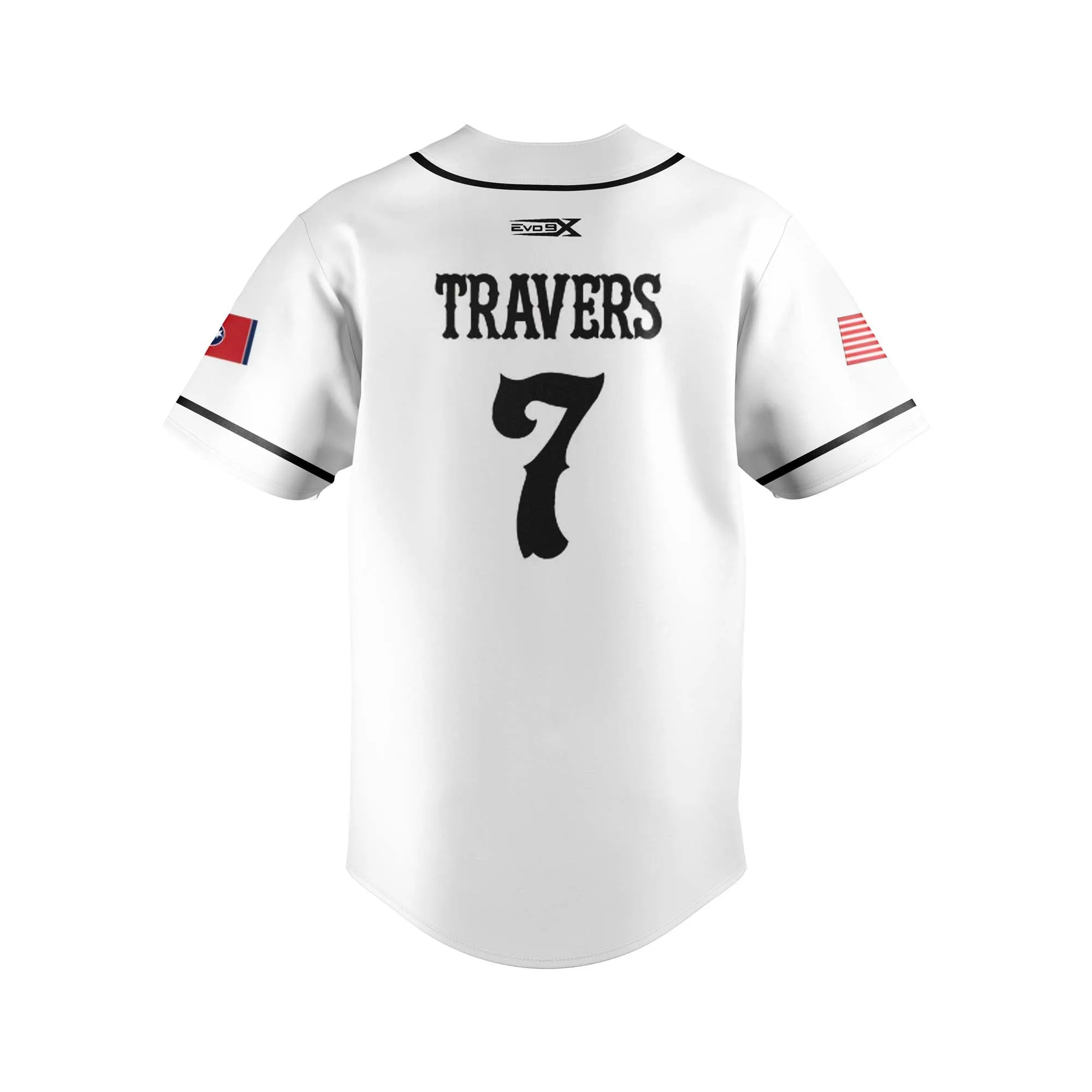 M3 ELITE Baseball Sublimated Full Button Jersey White