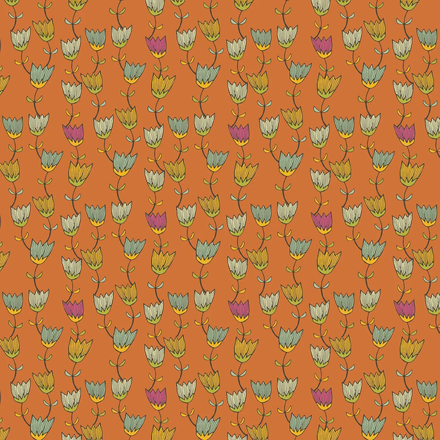 Makower Fabrics | Winged Garden | Tender Twigwork | Sunlit Siesta