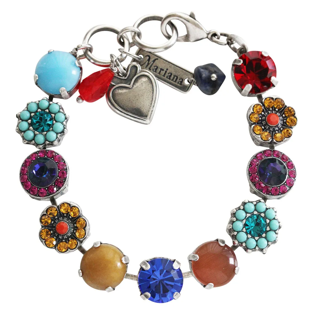 Mariana "Fantasy" Silver Plated Lovable Rosette Crystal Bracelet, 4084 1037