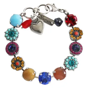 Mariana "Fantasy" Silver Plated Lovable Rosette Crystal Bracelet, 4084 1037