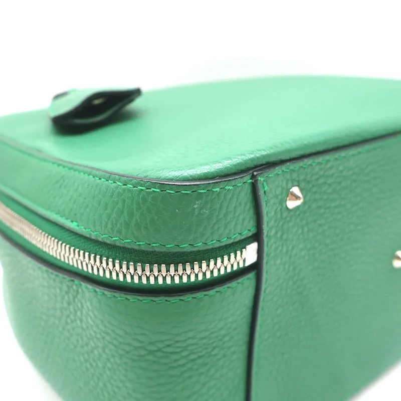 Mark Cross Laura Camera Bag Green Pebbled Leather Crossbody