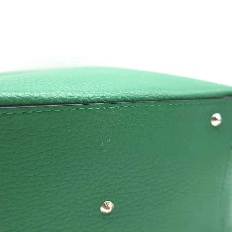 Mark Cross Laura Camera Bag Green Pebbled Leather Crossbody
