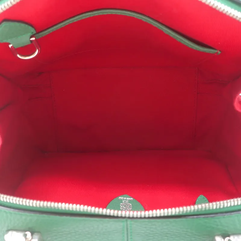 Mark Cross Laura Camera Bag Green Pebbled Leather Crossbody