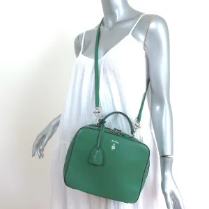 Mark Cross Laura Camera Bag Green Pebbled Leather Crossbody