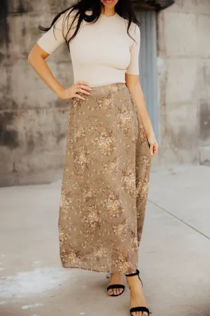 Maxi Slip Skirt in Sunlit Moss