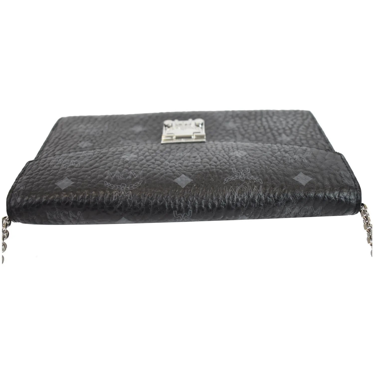 MCM Millie Flap Visetos Wallet On Chain Black