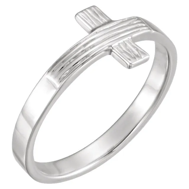 Men's 925 Sterling Silver The Rugged Cross Religious Ring