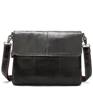 Men's Leather Crossbody Bag Casual Waterproof Sling Oil Wax