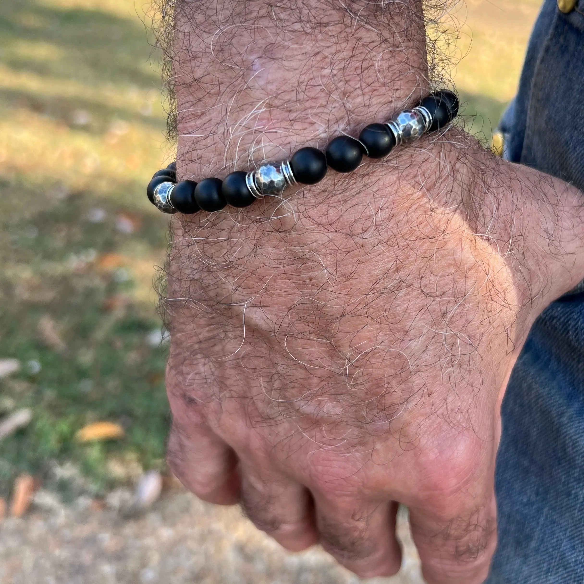 Men’s Sterling and Black Onyx Bracelet