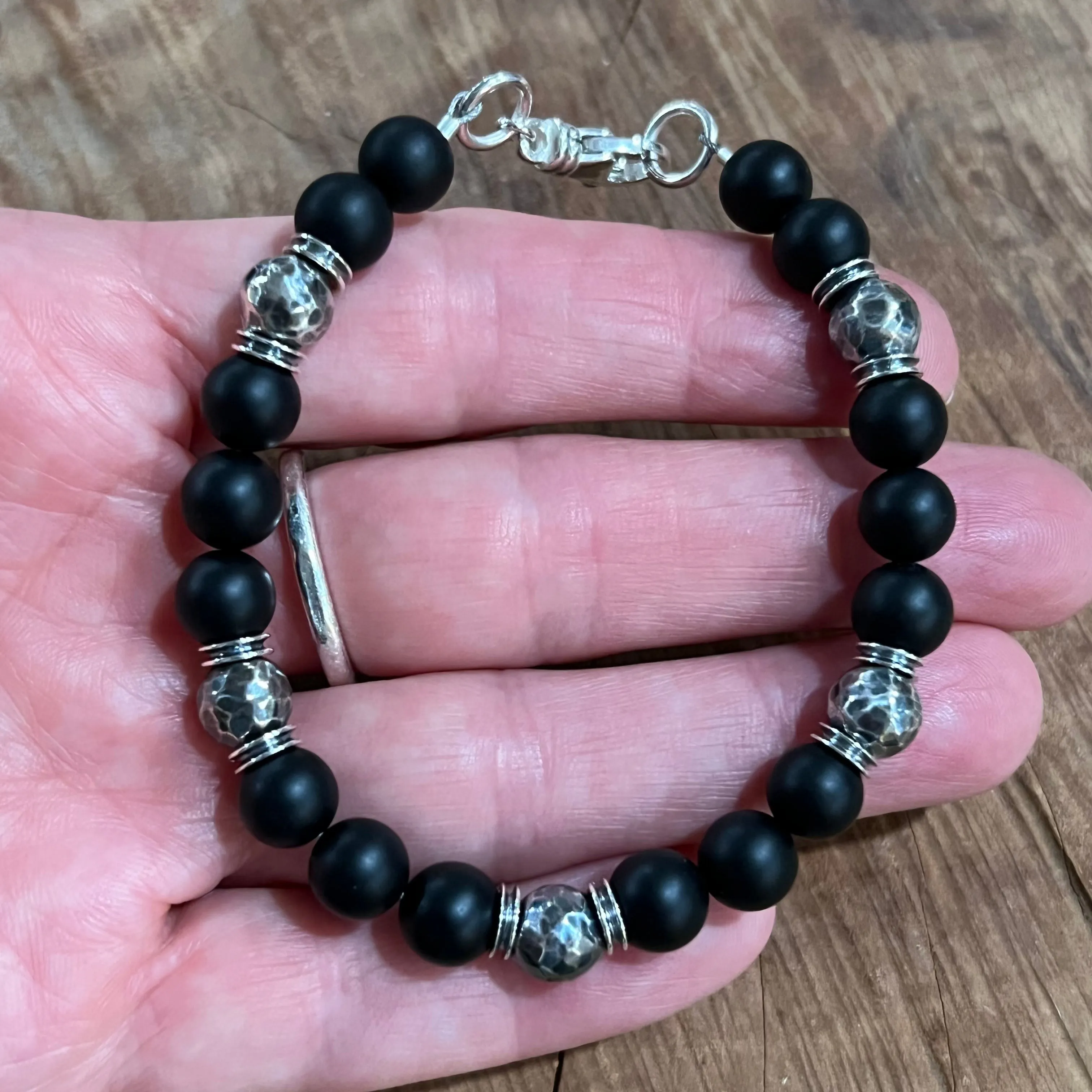 Men’s Sterling and Black Onyx Bracelet